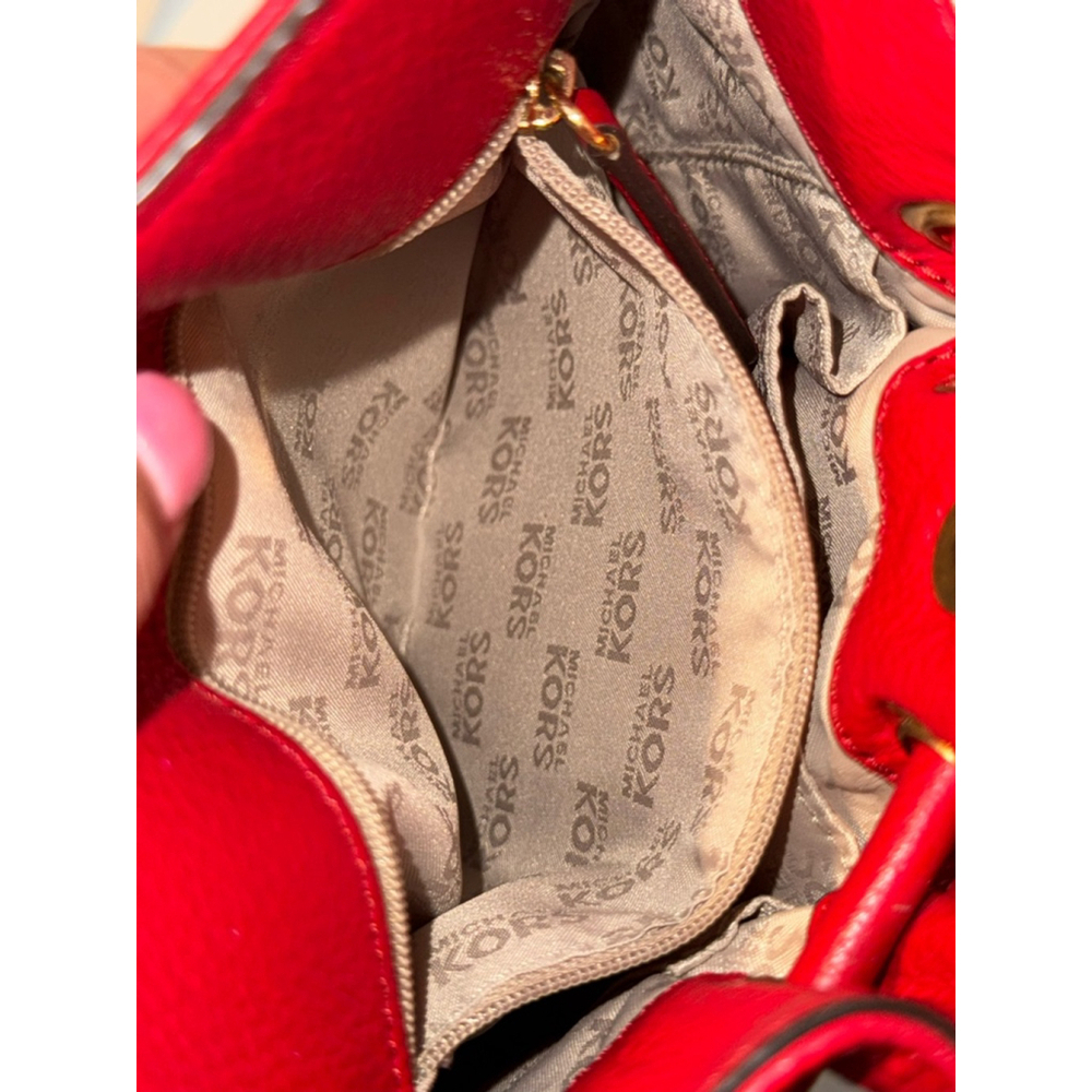 Michael Kors Red Leather Bucket Bag Small - Picture 3 of 13